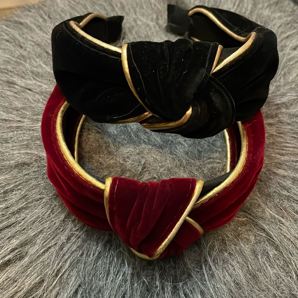 Pair of black and violet Headbands